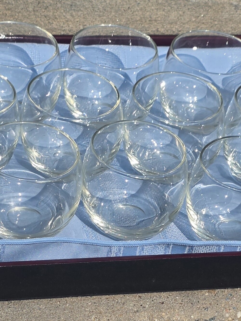 Rolly poly clear Vintage glass tumblers, set of 14